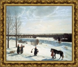 Зимний пейзаж. Русская зима. 1827