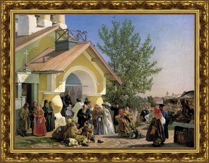 Выход из церкви в Пскове. 1864