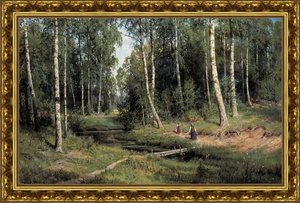 Ручей в берёзовом лесу. 1883